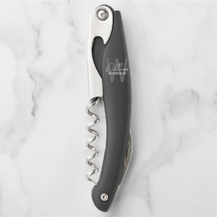 Moderne Gepersonaliseerde Monogram en Naam voor Br Kurkentrekker