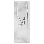 Moderne gepersonaliseerde monogram en naam wijn cadeautas (Voorkant)