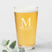 Moderne gepersonaliseerde monogram- en naamakreel glas