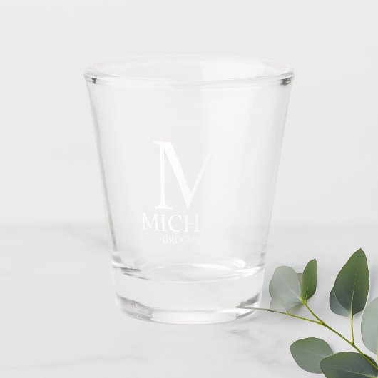 Moderne gepersonaliseerde monogram- en naamakreel shot glas
