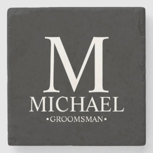 Moderne gepersonaliseerde monogram- en naamakreel stenen onderzetter