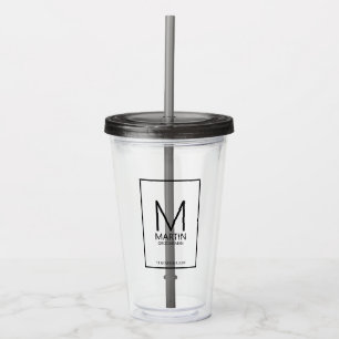 Moderne gepersonaliseerde monogram en naambordjes acryl drinkbeker