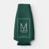 Moderne gepersonaliseerde monogram en naambordjes flesjeskoeler (Voorkant)