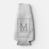 Moderne gepersonaliseerde monogram en naambordjes flesjeskoeler (Voorkant)