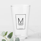 Moderne gepersonaliseerde monogram en naambordjes glas