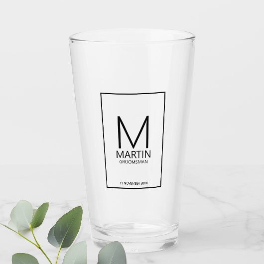Moderne gepersonaliseerde monogram en naambordjes glas