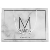 Moderne gepersonaliseerde monogram en naambordjes groot cadeauzakje (Voorkant)