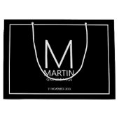 Moderne gepersonaliseerde monogram en naambordjes groot cadeauzakje (Voorkant)