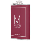 Moderne gepersonaliseerde monogram en naambordjes heupfles (Links)