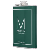 Moderne gepersonaliseerde monogram en naambordjes heupfles (Links)