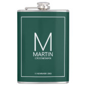Moderne gepersonaliseerde monogram en naambordjes heupfles (Voorkant)