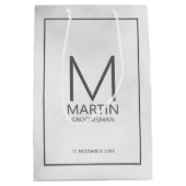 Moderne gepersonaliseerde monogram en naambordjes medium cadeauzakje (Voorkant)