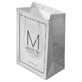 Moderne gepersonaliseerde monogram en naambordjes medium cadeauzakje (Voorkant Gekanteld)