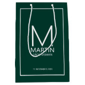 Moderne gepersonaliseerde monogram en naambordjes medium cadeauzakje (Voorkant)