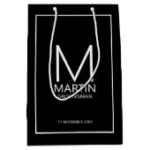 Moderne gepersonaliseerde monogram en naambordjes medium cadeauzakje (Voorkant)