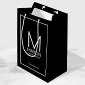 Moderne gepersonaliseerde monogram en naambordjes medium cadeauzakje