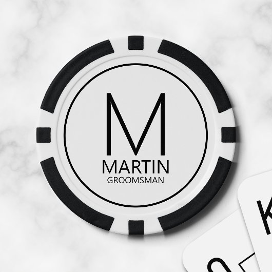 Moderne gepersonaliseerde monogram en naambordjes poker chips