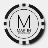 Moderne gepersonaliseerde monogram en naambordjes poker chips (Voorkant)