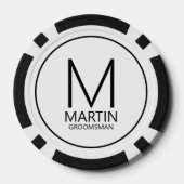 Moderne gepersonaliseerde monogram en naambordjes poker chips (Achterkant)