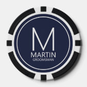 Moderne gepersonaliseerde monogram en naambordjes poker chips (Voorkant)