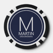 Moderne gepersonaliseerde monogram en naambordjes poker chips (Achterkant)