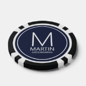 Moderne gepersonaliseerde monogram en naambordjes poker chips (Enkel)