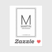 Moderne gepersonaliseerde monogram en naambordjes sticker (Vel)