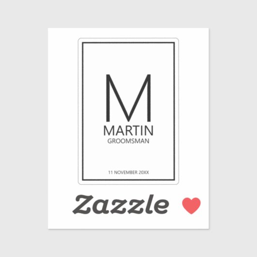 Moderne gepersonaliseerde monogram en naambordjes sticker (Vel)