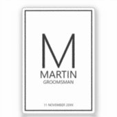 Moderne gepersonaliseerde monogram en naambordjes sticker (Voorkant)