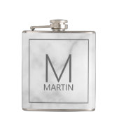 Moderne gepersonaliseerde monogram en naamfles heupfles (Voorkant)