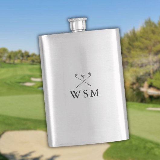 Moderne gepersonaliseerde monogram Golfkolf Flacon
