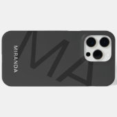 Moderne Gepersonaliseerde Monogram Grijs Case-Mate iPhone Case (Achterkant (horizontaal))