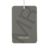 Moderne Gepersonaliseerde Monogram Grijs Luchtverfrisser (Voorkant)
