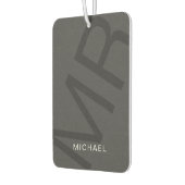 Moderne Gepersonaliseerde Monogram Grijs Luchtverfrisser (Links)