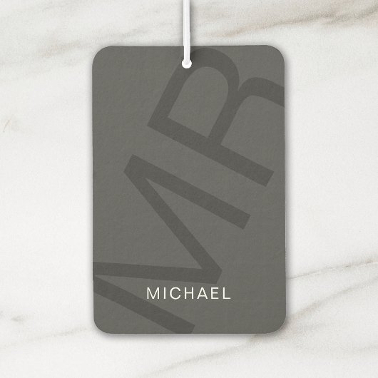 Moderne Gepersonaliseerde Monogram Grijs Luchtverfrisser