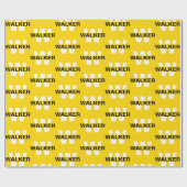 Moderne Gepersonaliseerde Monogram Naam Gouden Cad Cadeaupapier (Vlak)