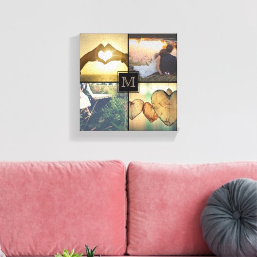 Moderne gepersonaliseerde monogramed foto canvas afdruk (Insitu (Woonkamer))