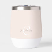 Moderne gepersonaliseerde Monogrammed Blush Roze (Voorkant)