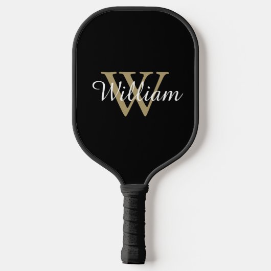 Moderne gepersonaliseerde monogramscript pickleball paddle (Achterkant)