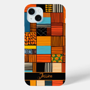 Moderne gepersonaliseerde naam Afrikaanse etnische iPhone 15 Mini Hoesje