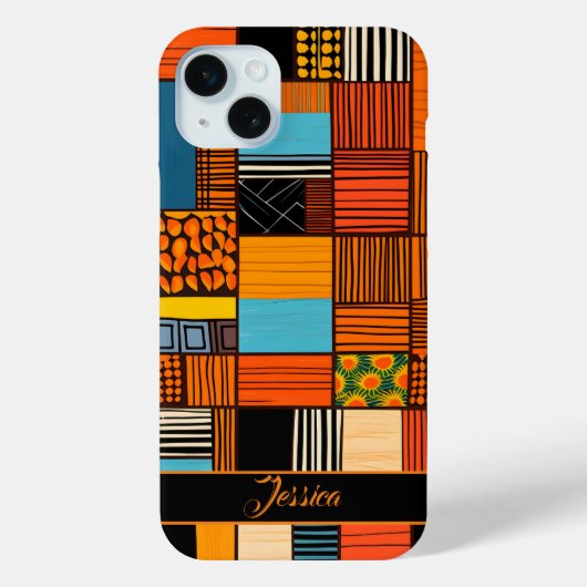 Moderne gepersonaliseerde naam Afrikaanse etnische Case-Mate iPhone Case (Achterkant)