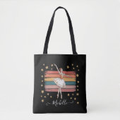Moderne Gepersonaliseerde Naam Ballet Ballerina zw Tote Bag (Voorkant)