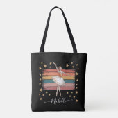 Moderne Gepersonaliseerde Naam Ballet Ballerina zw Tote Bag (Achterkant)