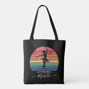Moderne gepersonaliseerde naam ballet ballerina zw tote bag