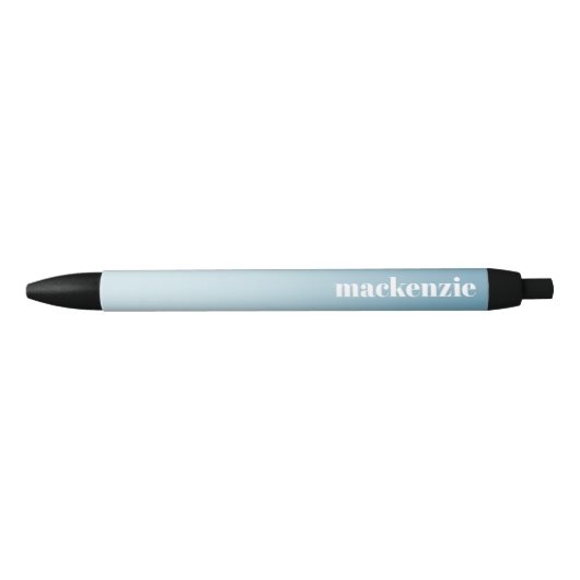Moderne gepersonaliseerde naam Blue Gradient Zwarte Inkt Pen (Voorkant)