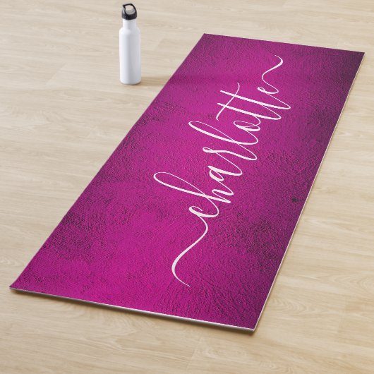 Moderne Gepersonaliseerde Naam Chic Calligrafie Yogamat (In situ)