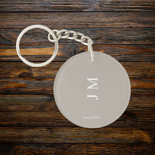 Moderne gepersonaliseerde naam en Initialen Sleutelhanger