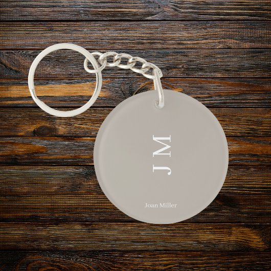 Moderne gepersonaliseerde naam en Initialen Sleutelhanger