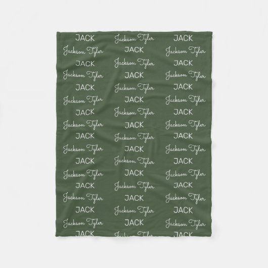 Moderne gepersonaliseerde naam fleece baby deken (Voorkant)