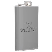 Moderne gepersonaliseerde naam golfclubs grijs heupfles (Rechts)